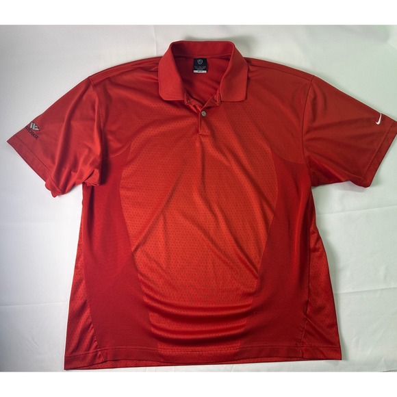 Nike Dri-FIT XL Red Polo Golf Shirt Westchase Logo Athletic Sport - Picture 1 of 9